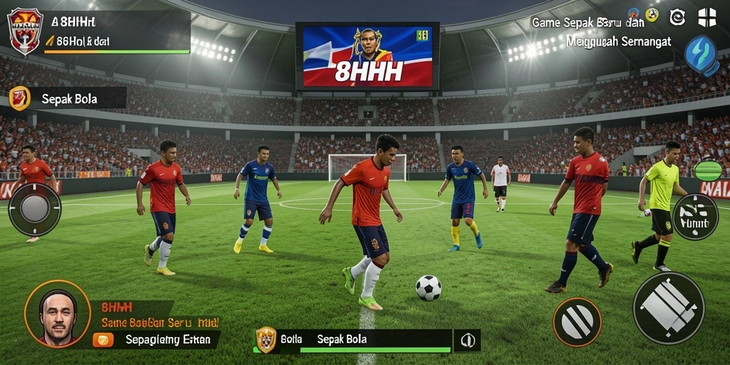Tampilan antarmuka game Sepak Bola 8HHH yang menarik dan interaktif.