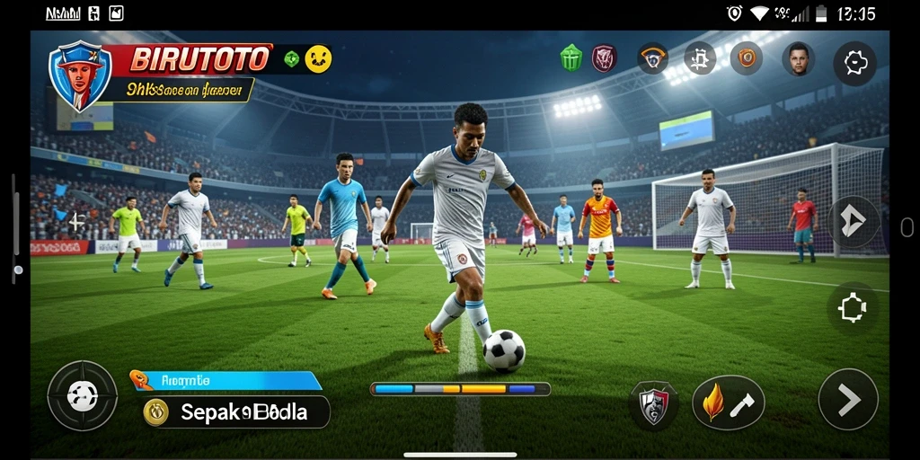 Screenshot BIRUTOTO menampilkan pertandingan sepak bola yang seru dan mendebarkan.