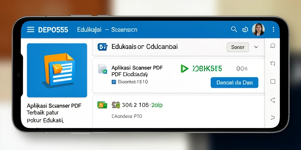 Antarmuka aplikasi DEPO555 yang sederhana dan fungsional.