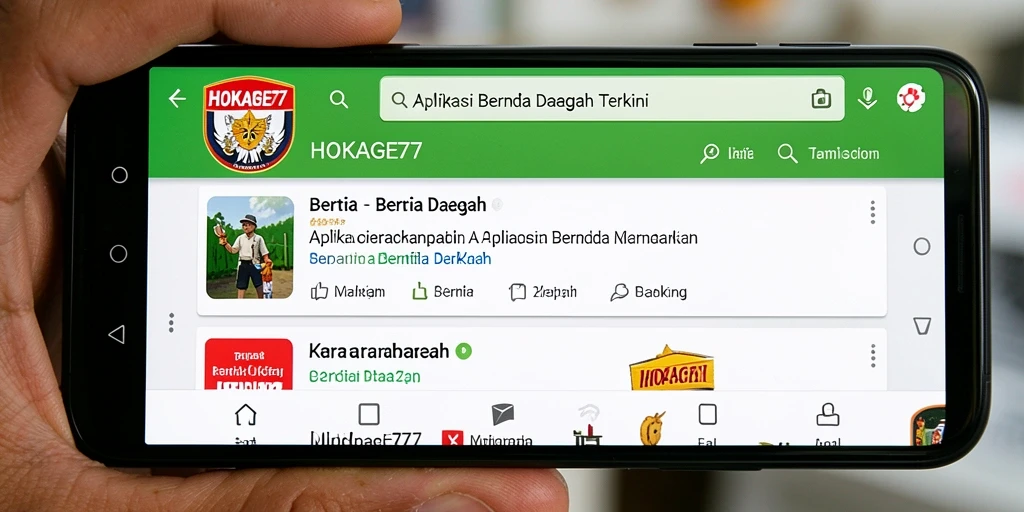 Tampilan antarmuka HOKAGE77 menampilkan berita daerah terkini.