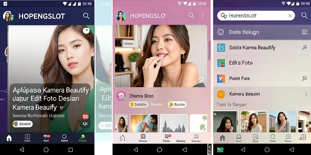 Antarmuka HOPENGSLOT yang menampilkan fitur Kamera Beautify.