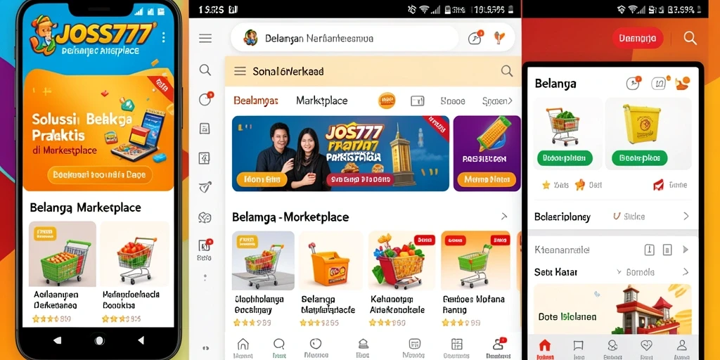 Tampilan antarmuka utama JOSS777 dengan produk Marketplace yang menarik.
