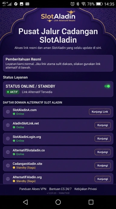 Tampilan link alternatif slotaladin