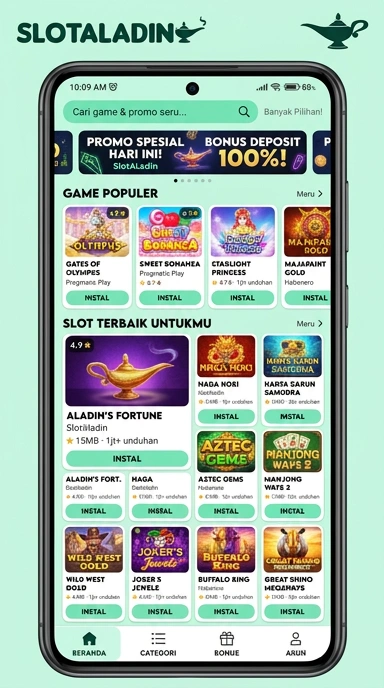 Tampilan katalog aplikasi slotaladin