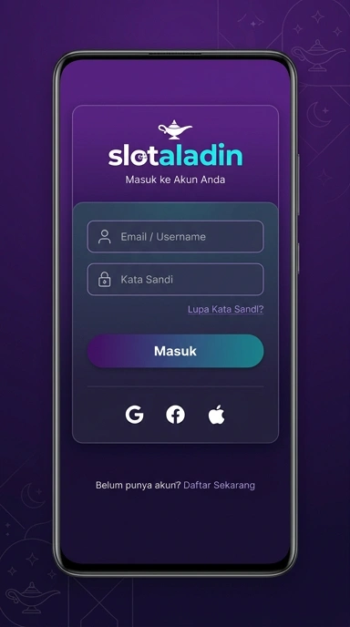 Tampilan halaman login slotaladin