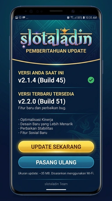 Tampilan riwayat versi slotaladin